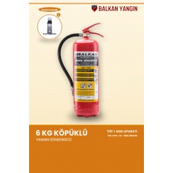 6 Kg Köpüklü Yangın Söndürme Tüpü - Askı Aparatlı | TSE Belgeli