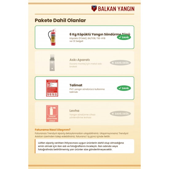6 Kg Köpüklü Yangın Söndürücü - Talimatlı | TSE Belgeli