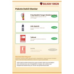 Mağaza Yangın Tüpü 6 Kg Köpüklü - Askı Aparatlı ve Talimatlı