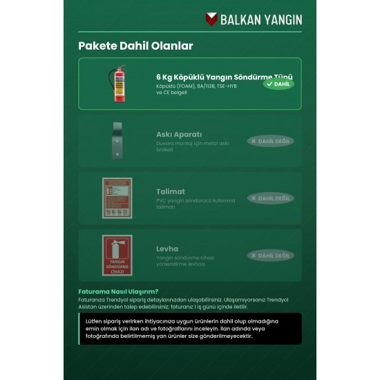 6 Kg Köpüklü Yangın Söndürücü - FOAM AB | TSE Belgeli