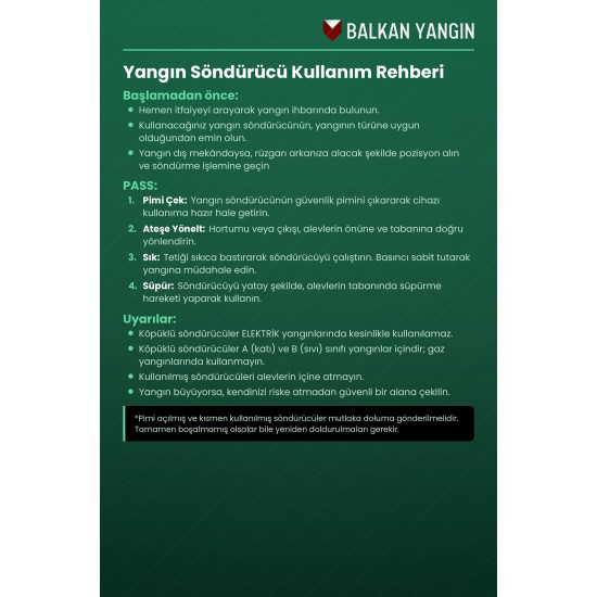 6 Kg Köpüklü Yangın Söndürme Tüpü - Talimatlı | TSE Belgeli