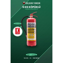 6 Kg Köpüklü Yangın Tüpü - Ofis, Levhalı | TSE Belgeli