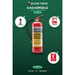 6 Kg Köpüklü Yangın Söndürme Cihazı - Askı, Levha ve Talimatlı