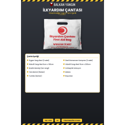 TÜVTÜRK Muayene Trafik Seti 1 Kg Yangın Tüpü Reflektör Takoz İlkyardım Çantalı 7 Parça Tam Set CE