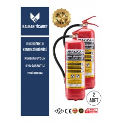 6 Kg Köpüklü Yangın Tüpü - 2 Adet | TSE Belgeli FOAM AB