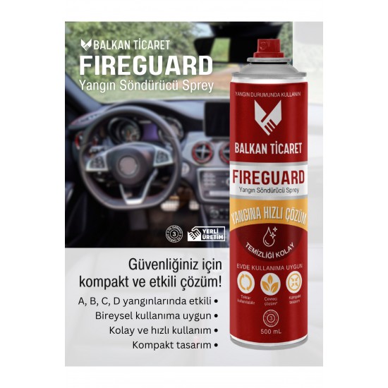 FireGuard Yangın Söndürücü Sprey - Araç İçin Hızlı Müdahale