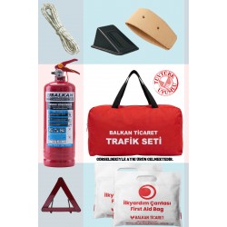 Araç Trafik Seti Tam Set - 1 Kg Tüplü, XL İlk Yardım Çantalı