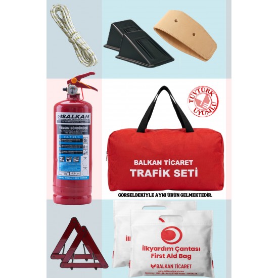 Trafik Seti - 1 Kg Tüplü, 2 Reflektör 2 Takoz, XL İlk Yardım