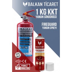 1 Kg Oto Yangın Tüpü + FireGuard Sprey | TSE Belgeli
