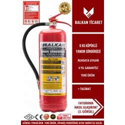 6 Kg Köpüklü Yangın Söndürme Tüpü - Talimatlı | TSE Belgeli