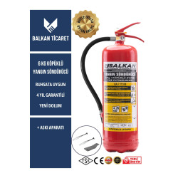 Köpüklü Yangın Tüpü 4 Yıllık Ruhsata Uygun (Askı Aparatı)