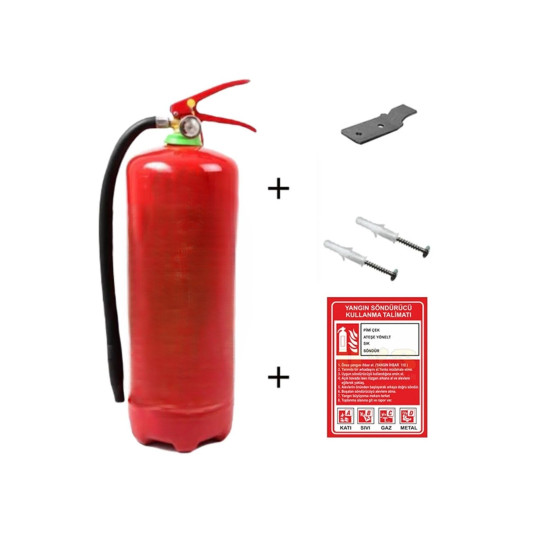 6 kg Ruhsata Uygun Yangın Söndürme Tüpü Askı Aparatı ve Talimatname
