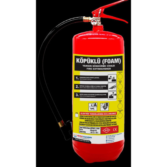 6 KG RUHSATA UYGUN KÖPÜKLÜ YANGIN SÖNDÜRME TÜPÜ