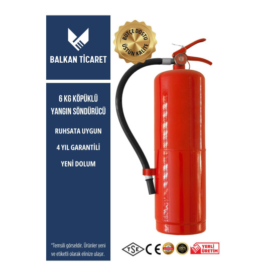 6kg Ruhsata Uygun Köpüklü Yangın Söndürme Tüpü
