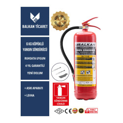 6kg Ruhsata Uygun Köpüklü Yangın Söndürme Tüpü Askı Aparatı Ve Yangın Söndürücü Levhası