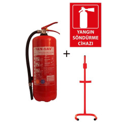 6kg Yangın Tüpü, Yangın Tüpü Levhası Ve C Tipi Sehpa 3lü Set