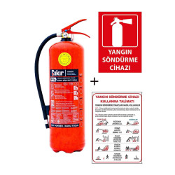 6kg Yangın Tüpü,yangın Tüpü Kullanım Talimatı Ve Yangın Tüpü Levhası 3lü Set
