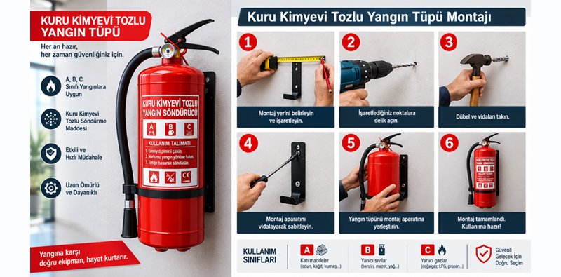 kuru kimyevi tozlu yangın tüpleri